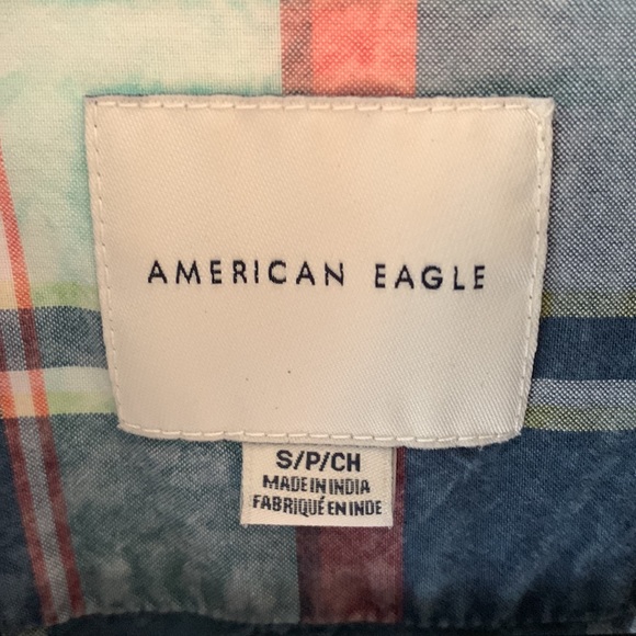 American Eagle short sleeved plaid shirt. - Picture 3 of 6